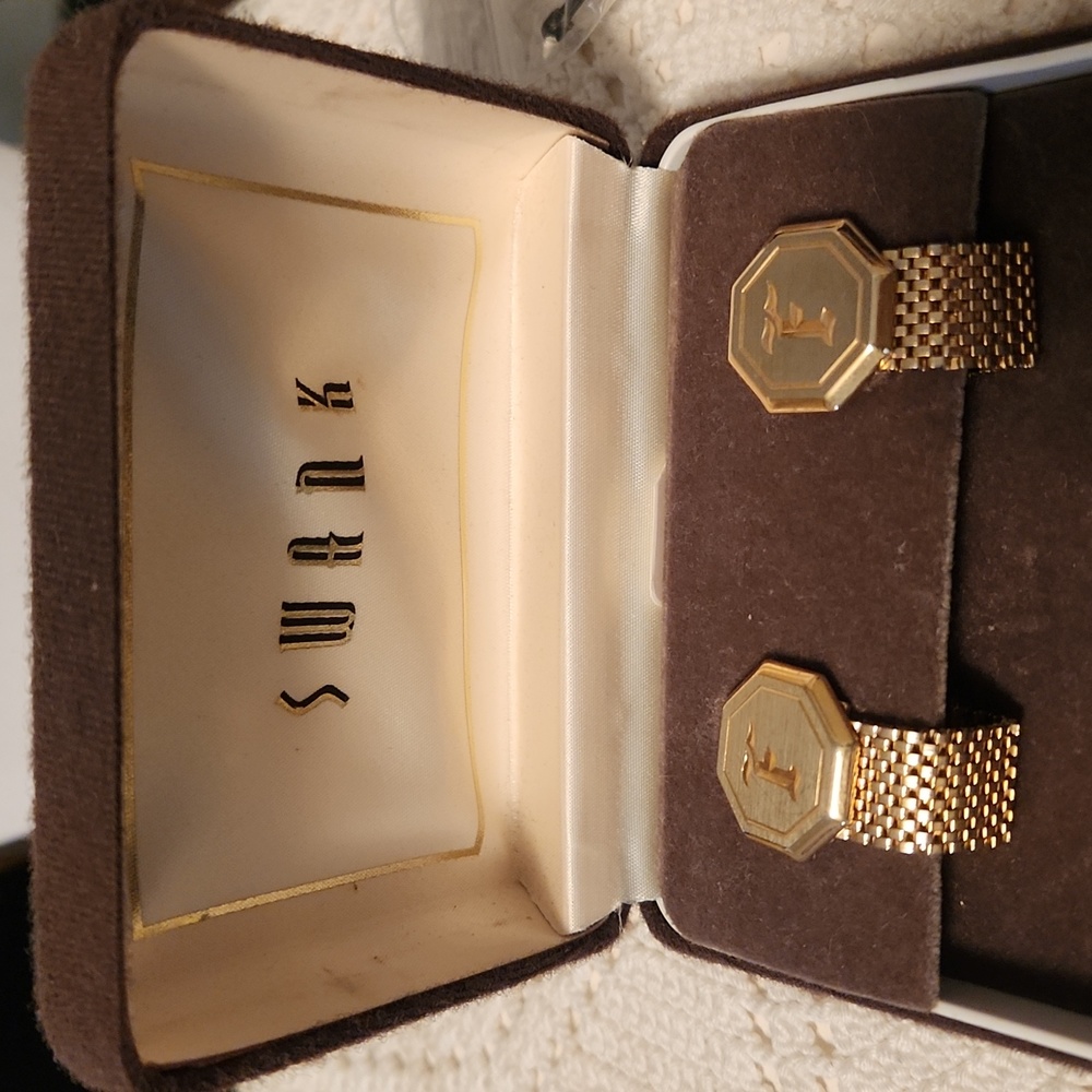 Vintage Swank Cufflinks,  2 sets, plus Military Buttons